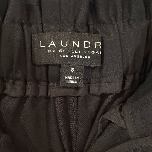 NWT Laundry by Shelli Segal straight leg, cuffed hem black pants.  Size 8 - Picture 6 of 9